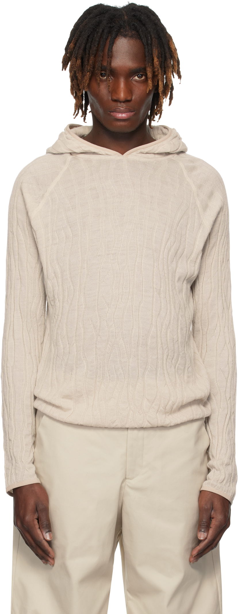 Світшоти HELIOT EMIL HELIOT EMIL Sortsol Knit Hoodie бежевий | PRESS25_M_07_070_ST18
