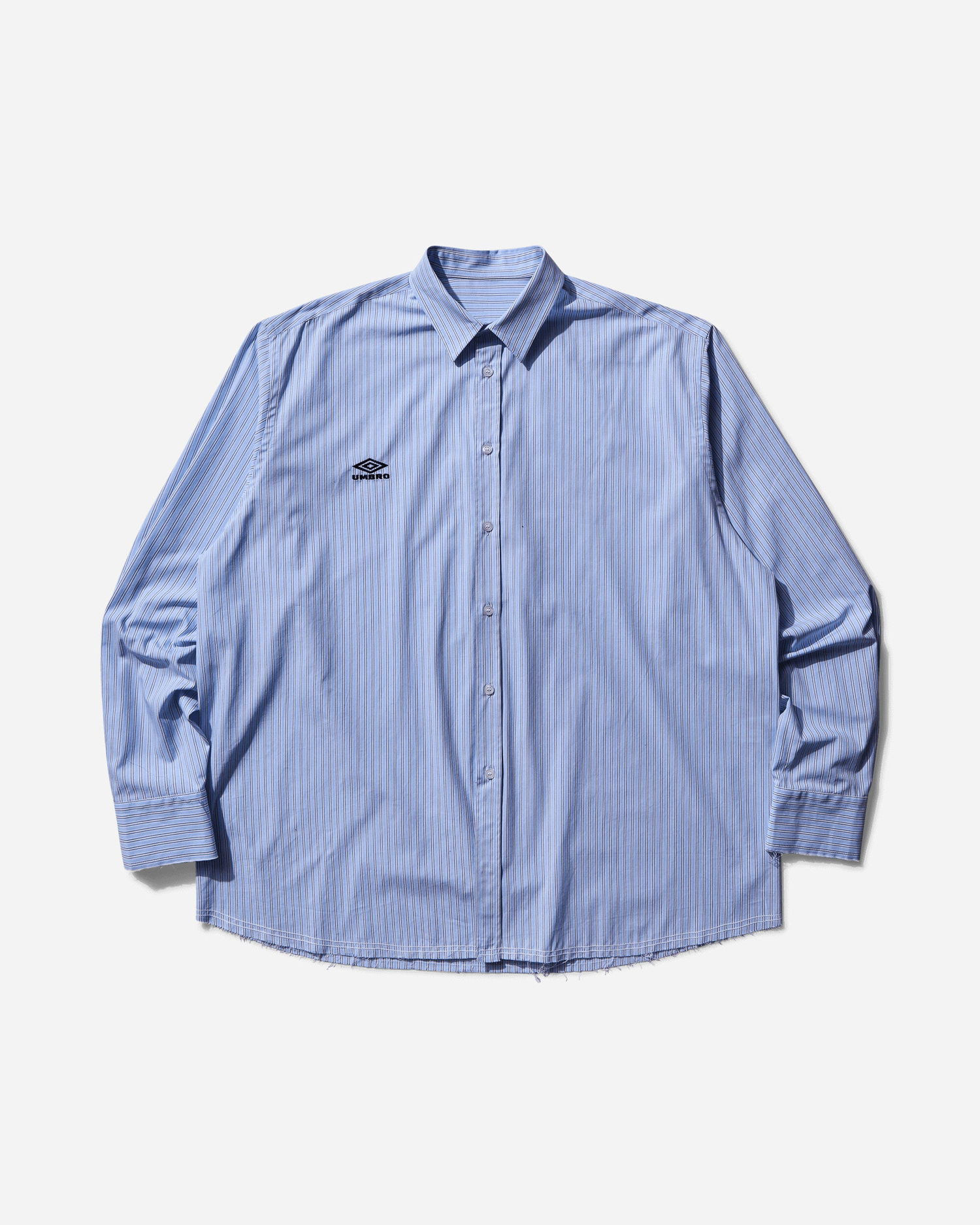 Сорочка Umbro Cult Unity Long Sleeve Striped Button-Up Shirt with Frayed Hem Синій | UBMW0336FA211 BLU0050, 1