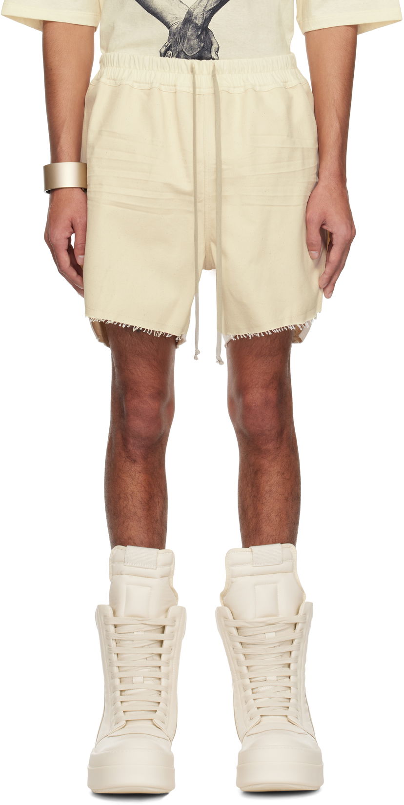 Шорти Rick Owens Rick Owens Hollywood Boxers Shorts бежевий | RR01E5306 CVSN