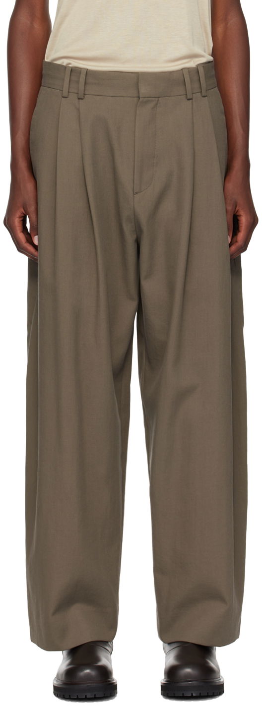 Штани Studio Nicholson Studio Nicholson Line Pleated Trousers Зелений | LINE SNM - 1185