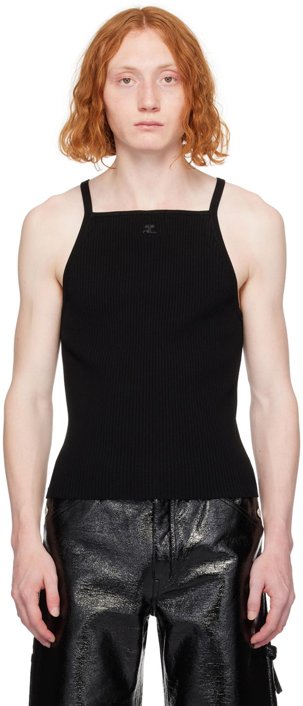 Безрукавка Courrèges Slim Neckline Tank Top чорний | 124MDE062FI0001