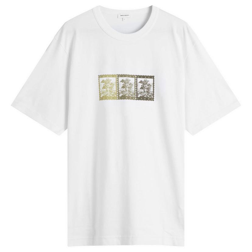Футболка NORSE PROJECTS Norse Projects Holger Post Stamp Print T-Shirt, Size Large білий | N01-0686-0001