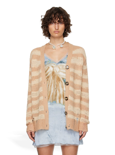 Cветр Acne Studios Distressed Cardigan бежевий | A60398-