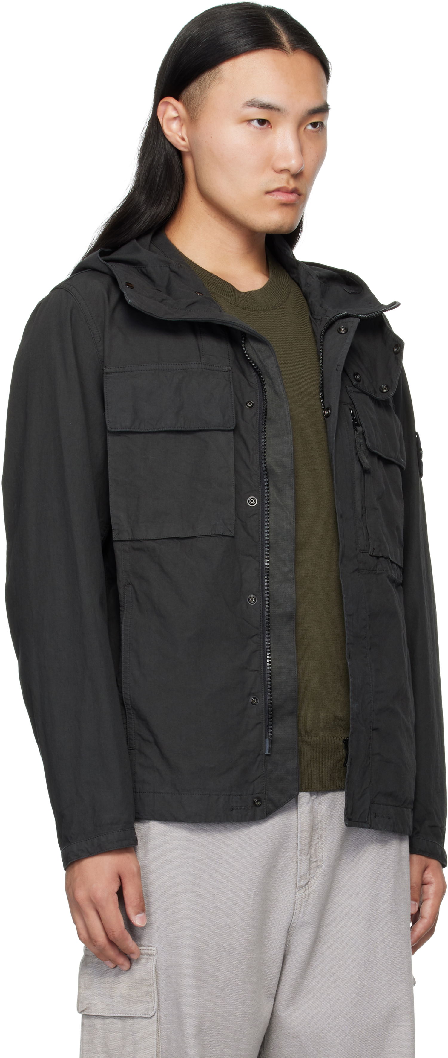 Куртка Stone Island Canvas Weave Cotton Jacket чорний | K2S15 Q100012 S0240, 1
