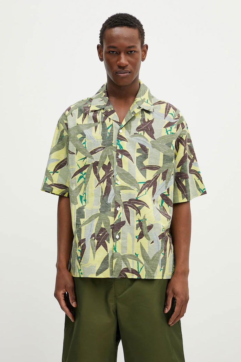 Сорочка KENZO Kenzo Relaxed Linen-Blend Shirt Жовтий | FF55CH1309P1.45