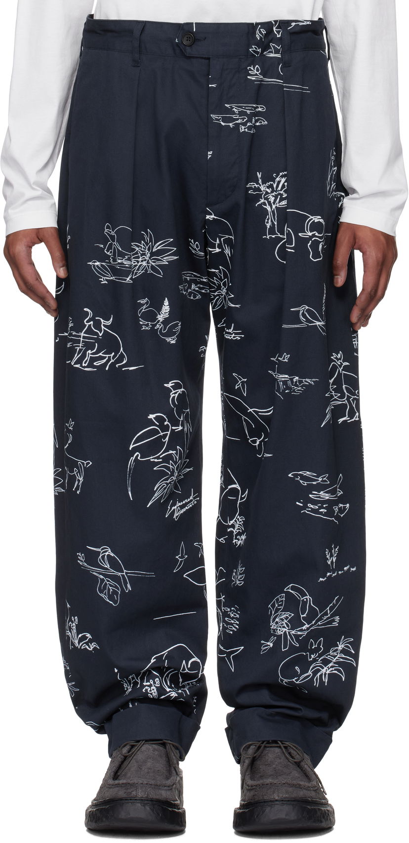 Штани Engineered Garments Engineered Garments Carlyle Print Trousers темно-синій | 25S1F012