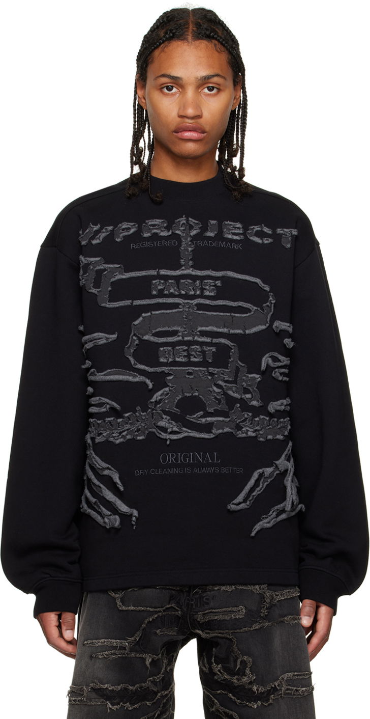 Світшоти Y/PROJECT Graphic Print Long Sleeve Sweatshirt чорний | SWEAT54-S25