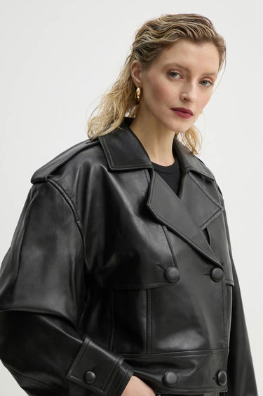 Тренчкот STAND STUDIO Stand Studio Bloom Cropped Leather Jacket чорний | 66387.7010, 4