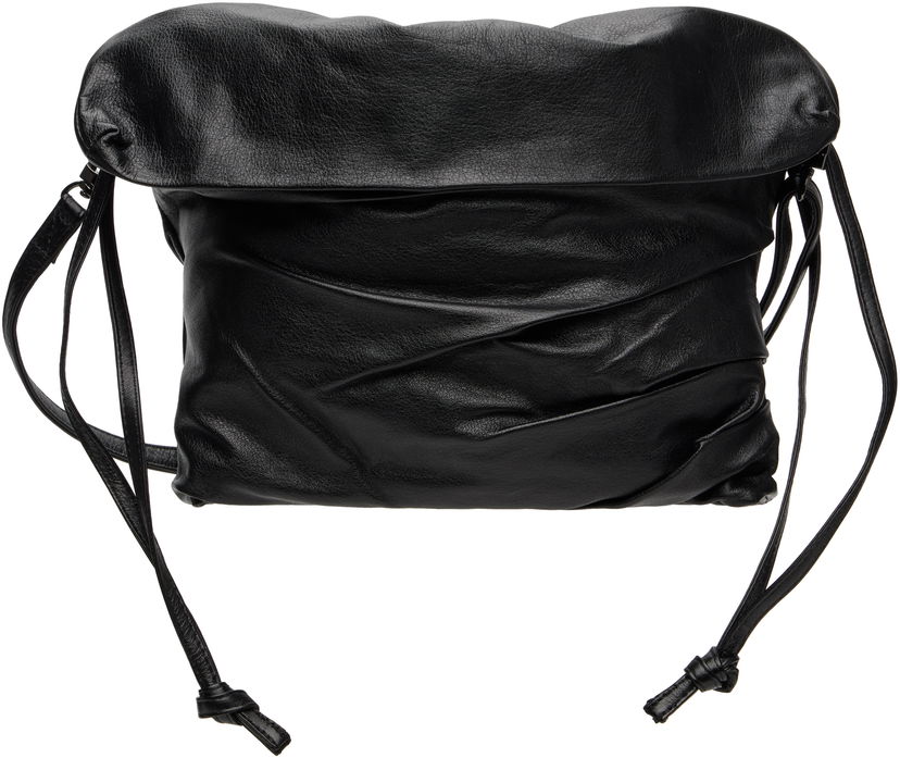Сумка Yohji Yamamoto YOHJI YAMAMOTO Drape Leather Shoulder Bag чорний | DP-I33-791