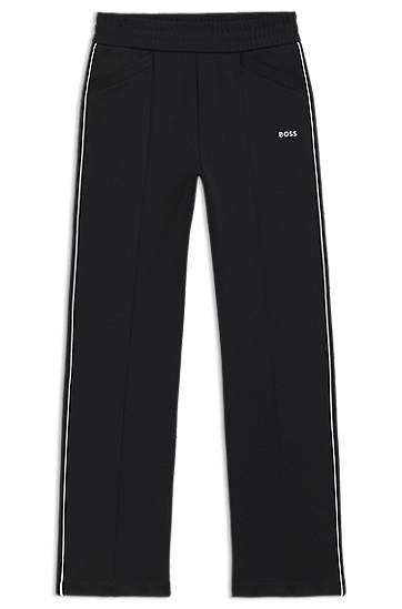 Спортивні штани BOSS BOSS Straight-Fit Tracksuit Bottoms with Piping чорний | 50544183