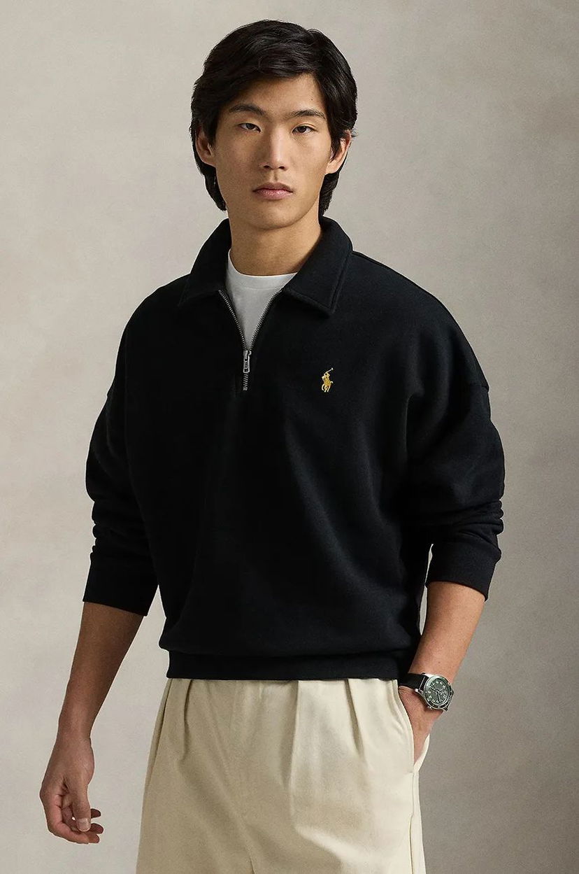 Світшоти Polo by Ralph Lauren Black Quarter-Zip Sweatshirt чорний | 710961601