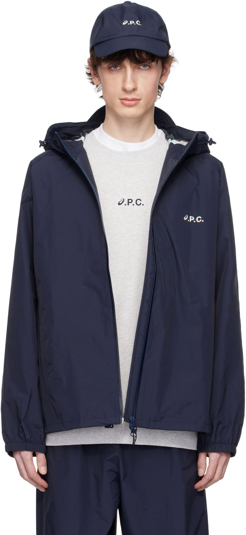 Вітровка A.P.C. A.P.C. ASICS Edition Meadow Hooded Jacket темно-синій | PSAKM-M32001