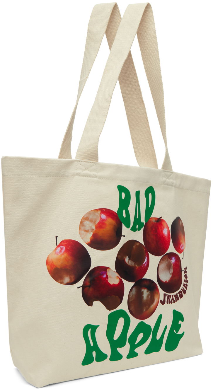 сумка-тоут JW Anderson JW Anderson Bad Apple Graphic Canvas Tote Bag бежевий | HB0498-FA0238, 1