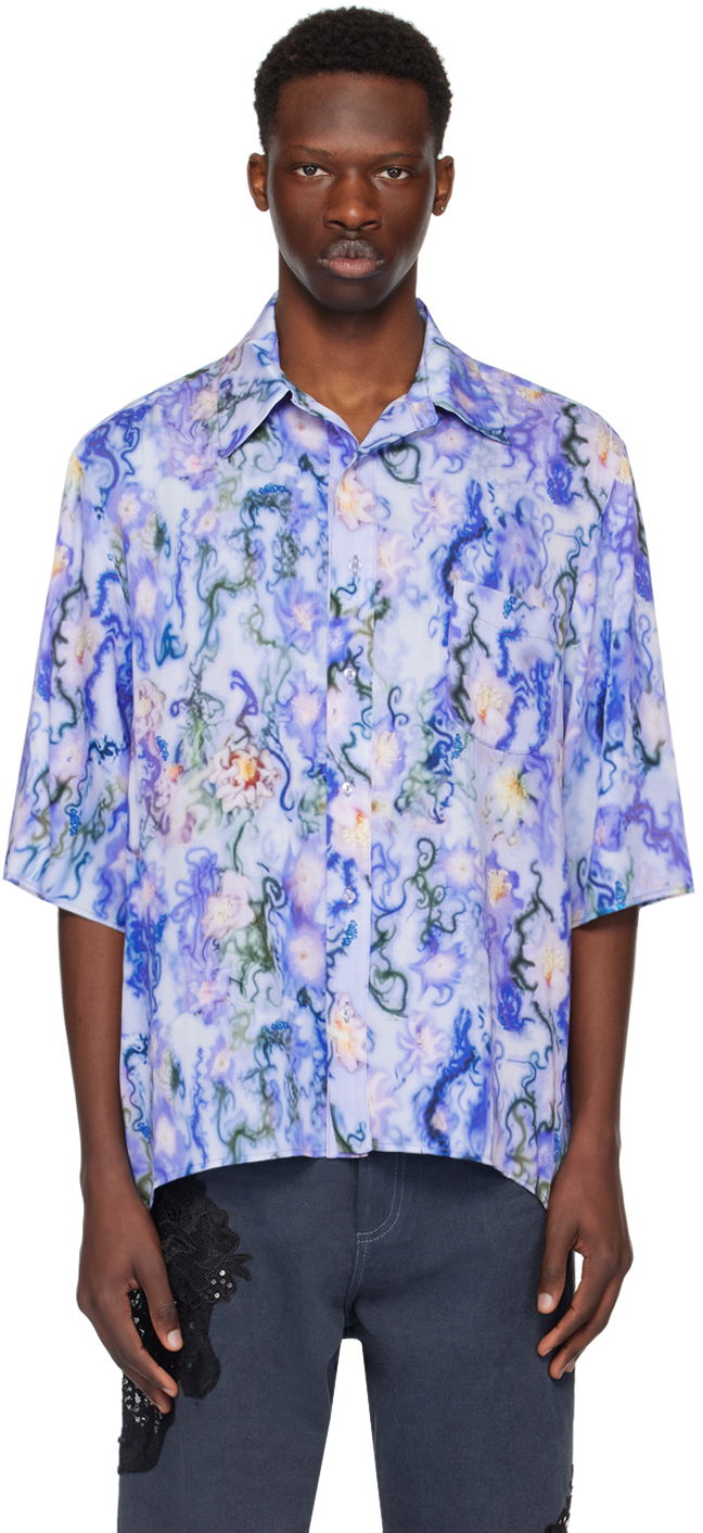 Сорочка Collina Strada Collina Strada Market Print Shirt Синій | XX3890