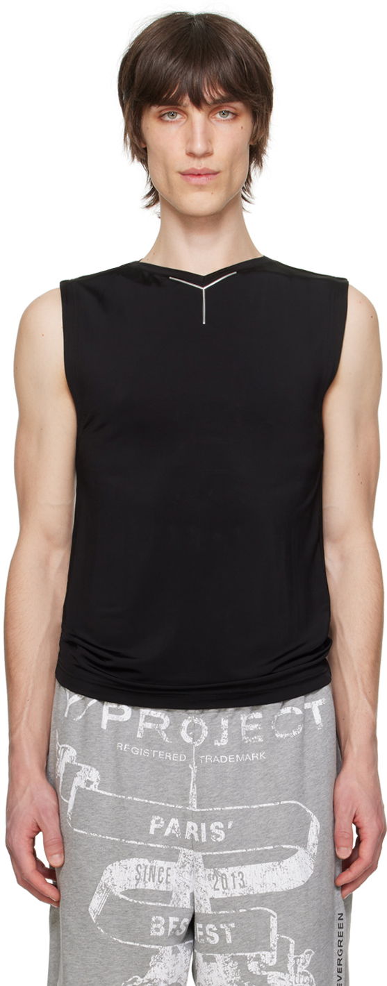 Безрукавка Y/PROJECT Black V-Neck Tank Top чорний | 204TS007
