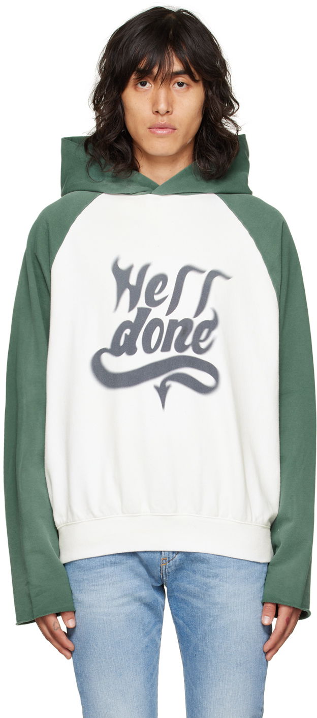Світшоти We11done We11done Graphic Print Hoodie білий | WD-TH3-22-802-U-GR