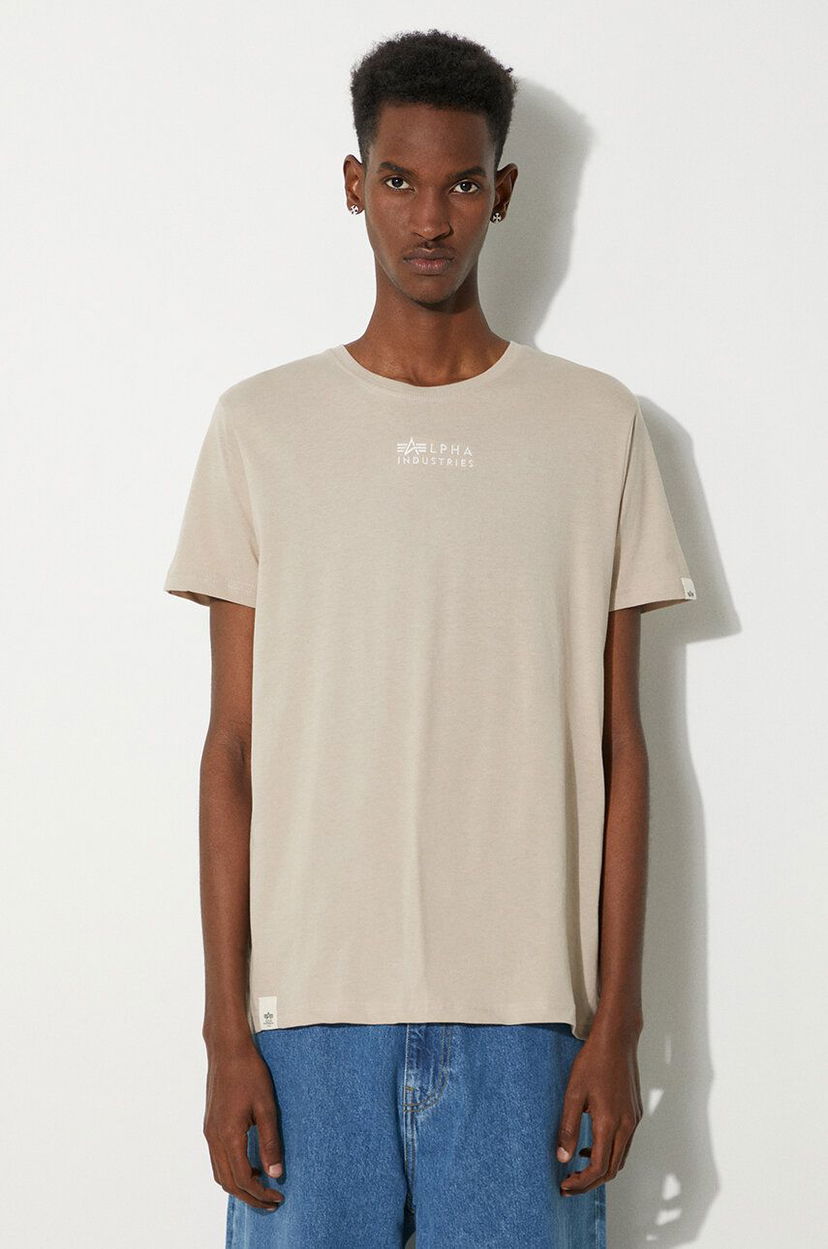 Футболка Alpha Industries T-Shirt With Print бежевий | 118529.627