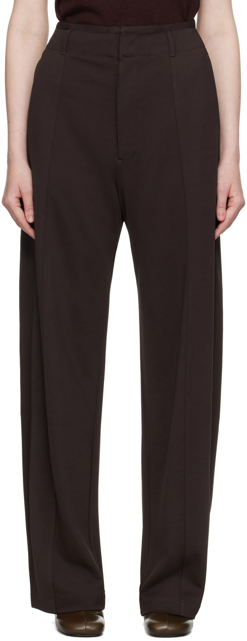 Штани LEMAIRE Lemaire Relaxed Volume Trousers Коричневий | PA1205 LJ1034