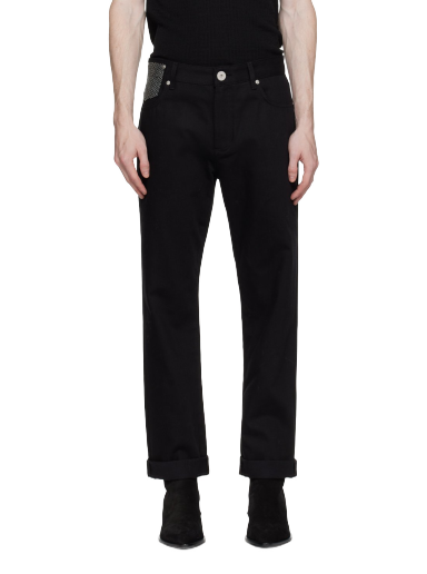 Джинси Balmain Rhinestone Jeans чорний | BH0MI044DD76