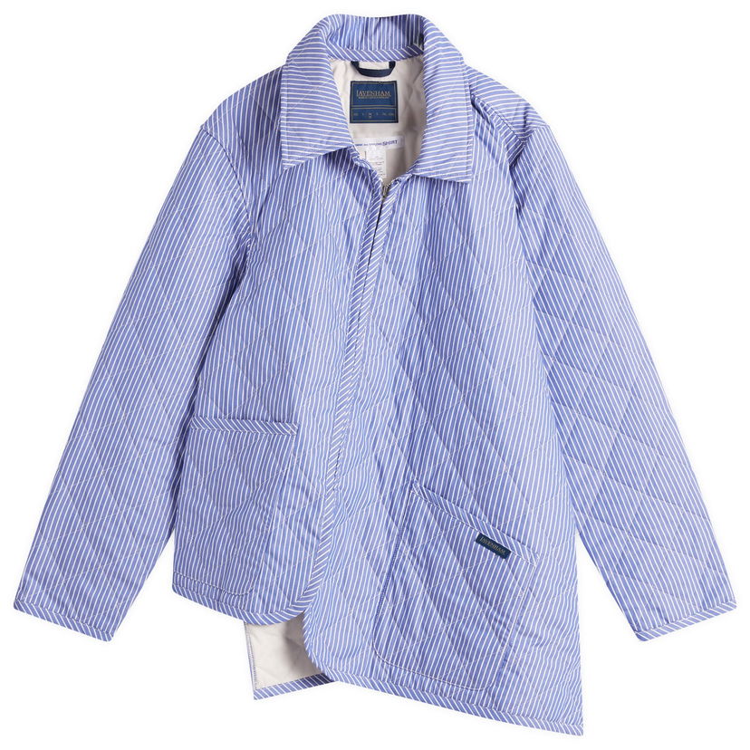 Пуховик Comme des Garçons Comme des Garçons SHIRT x Lavenham Striped Quilted Jacket Синій | FO-J522-051-2