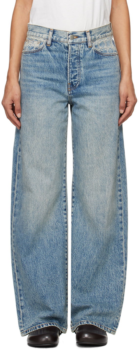 Джинси AMIRI High Rise Wide Jeans Синій | AWDNGG1005