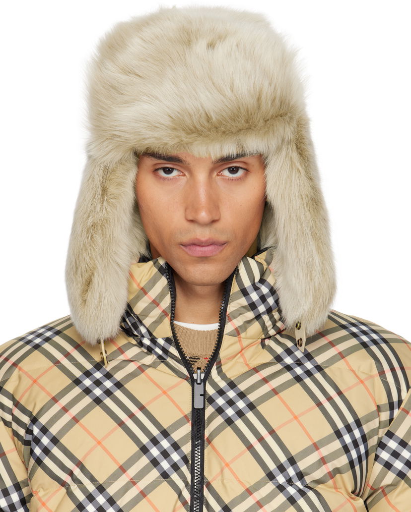 Капелюх Burberry Burberry Shearling Trapper Hat бежевий | 8114666