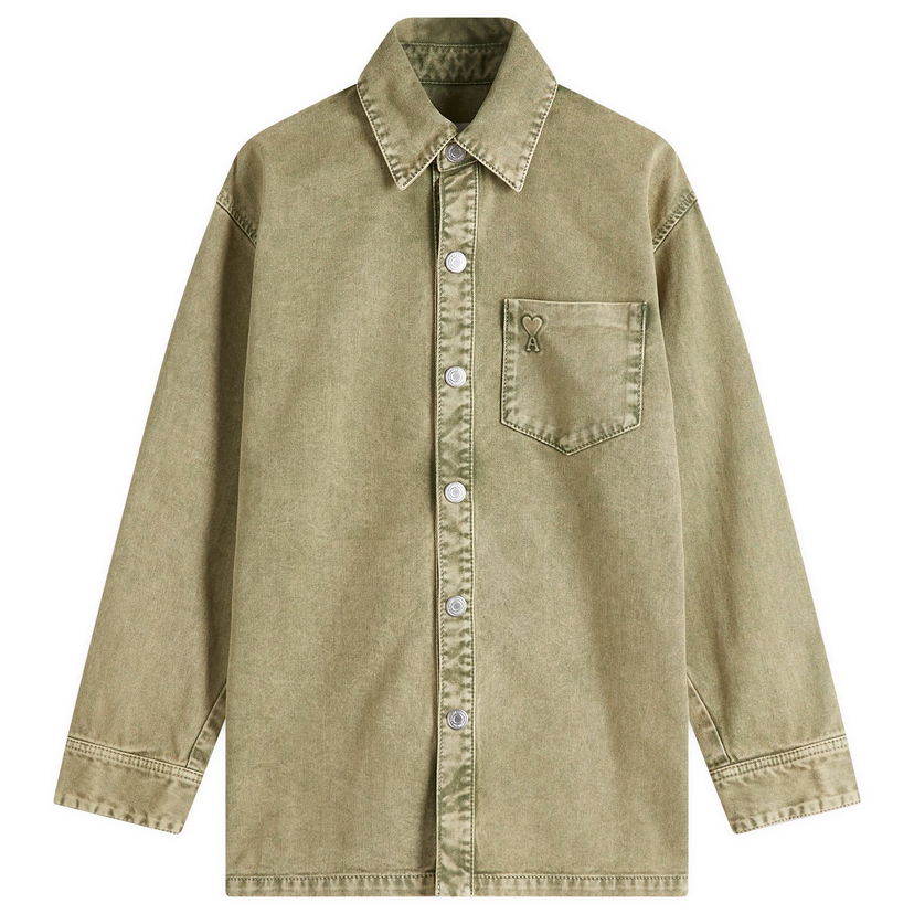 Сорочка AMI AMI Paris ADC Denim Overshirt, Size Large Зелений | FJK273-DE0064-375