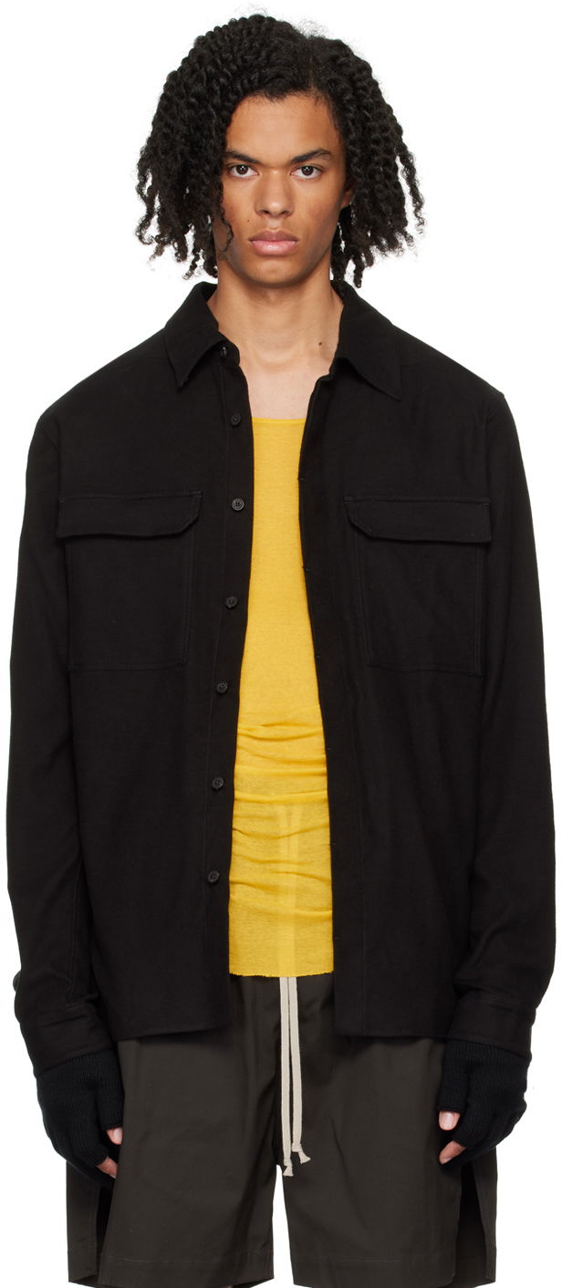 Сорочка Rick Owens Black Porterville Work Shirt чорний | RU02D6291 FL