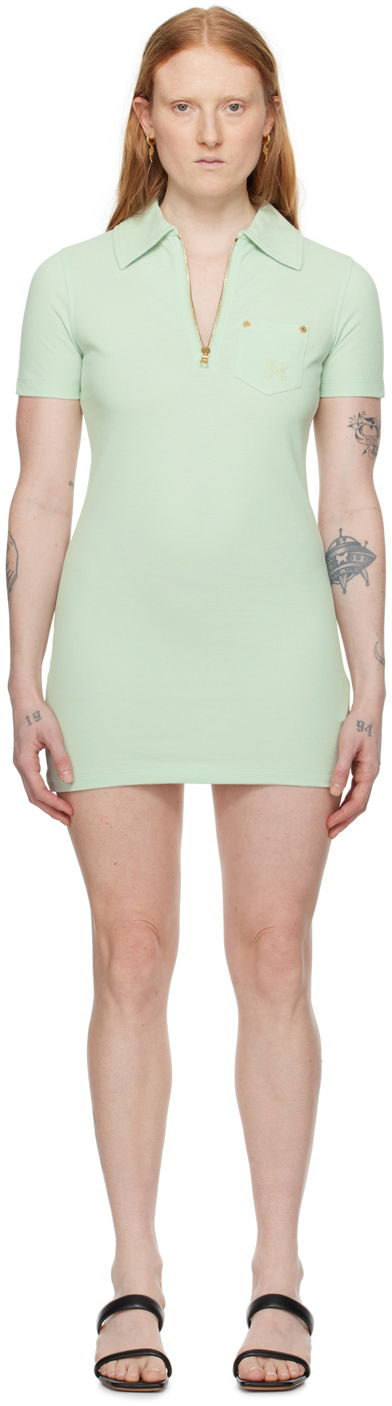 плаття Palm Angels Half-Zip Collar Minidress Зелений | PWDB227S24FAB0015151