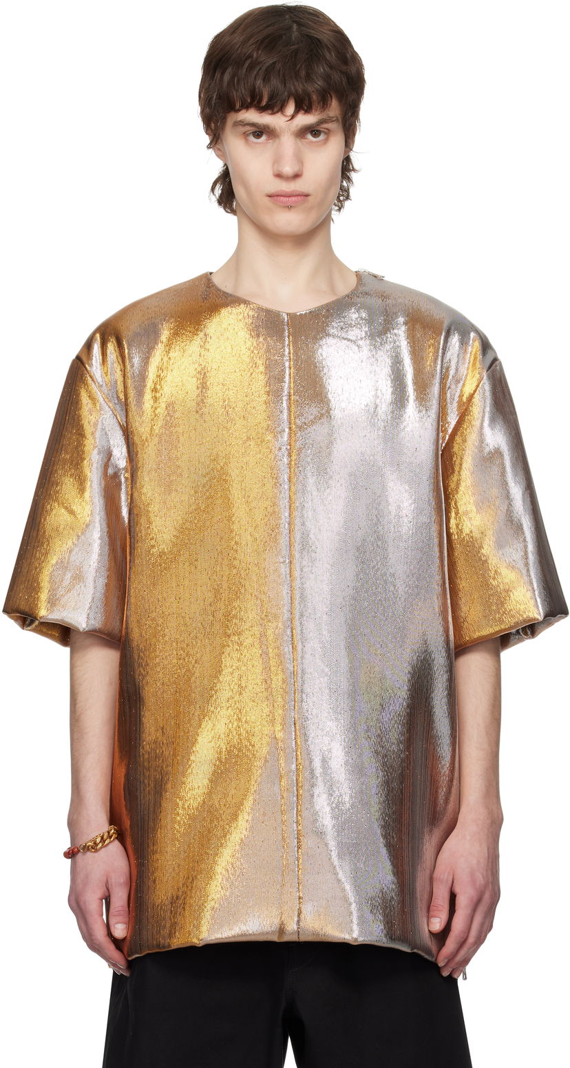 Футболка Dries Van Noten Dries Van Noten Metallic Padded T-Shirt Металік | 251-020737-1091