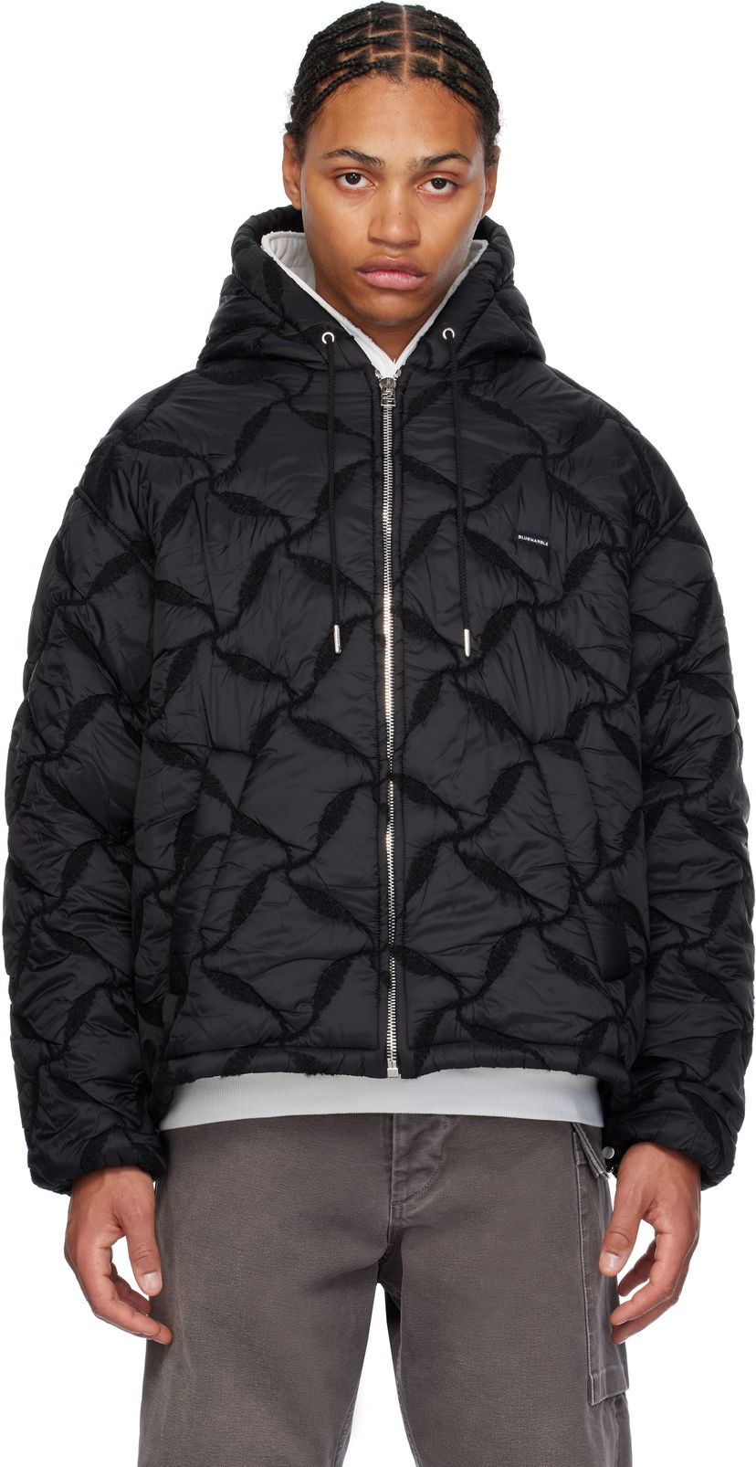 Пуховик Bluemarble Hooded Bomber Jacket чорний | JA68 NY10B24 BLK