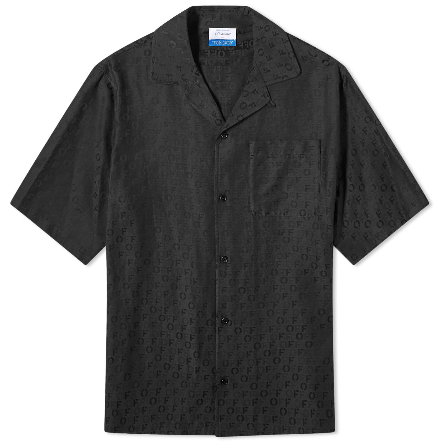 Сорочка Off-White Silk Logo Vacation Shirt чорний | OMGG004C99FAB0011000, 0