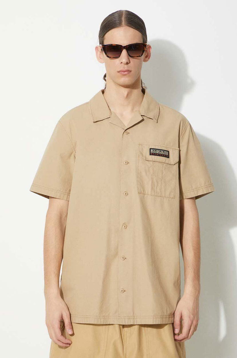 Сорочка Napapijri Relaxed Shirt бежевий | NP0A4HQ4N1E1