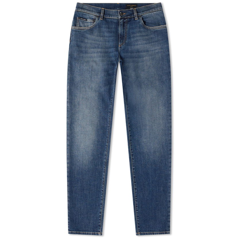 Джинси Dolce & Gabbana Slim Fit Denim Jean Washed темно-синій | GY07CDG8GW9-S9001