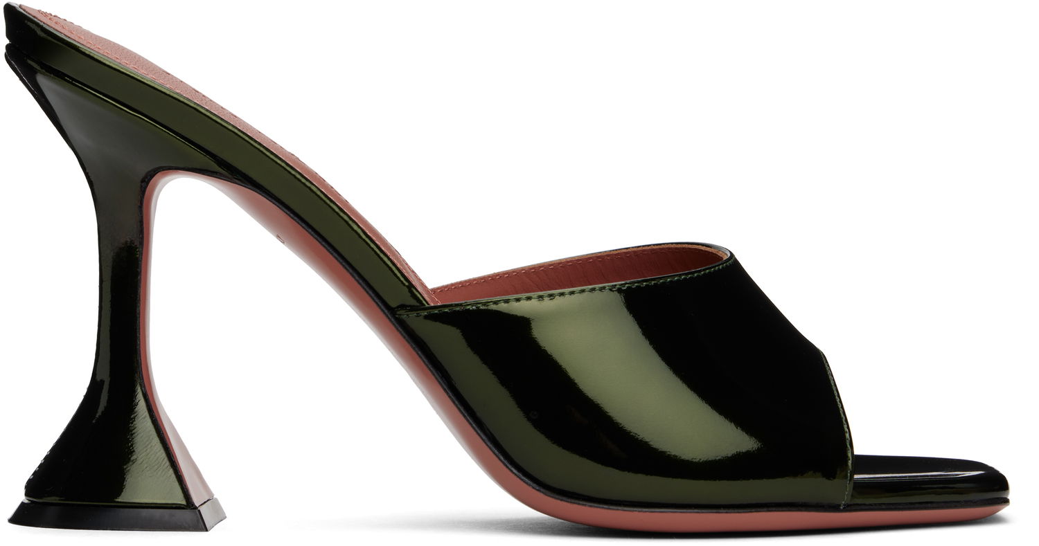 Кросівки та взуття Amina Muaddi Lupita Slipper Heeled Sandals Зелений | LUPITA SLIPPER MIRROR, 0