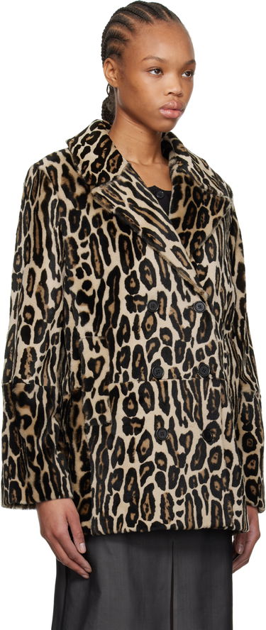 Пальто RE/DONE Re/Done Leopard Print Shearling Peacoat бежевий | 817-06WLEOPCT, 1
