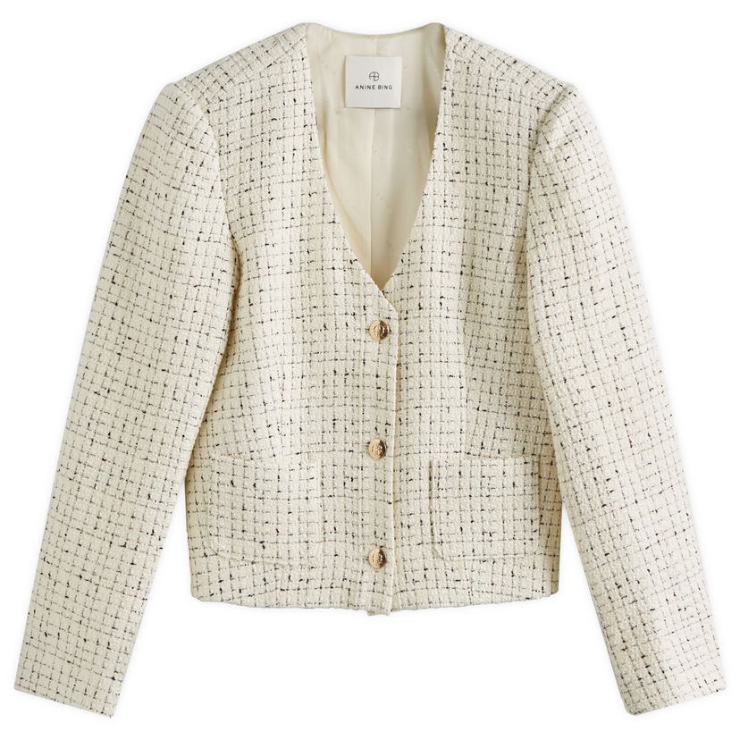 Куртка Anine Bing Anitta White/Black Tweed Jacket білий | A-01-7165-193