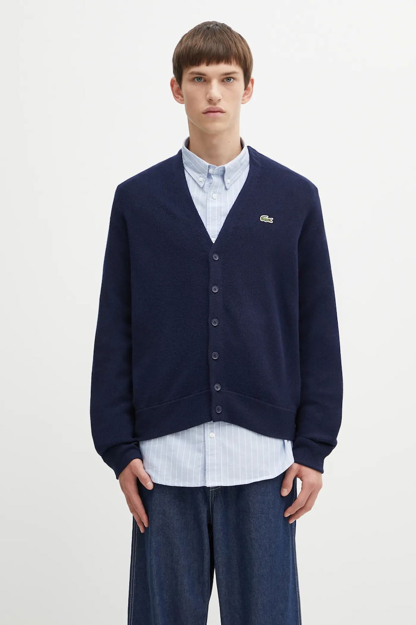 Cветр Lacoste Wool Cardigan темно-синій | AH0397