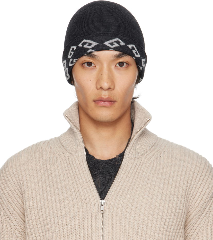 Шапка Givenchy Givenchy 1972 Monogram Reversible Beanie чорний | 710003975001-U7930