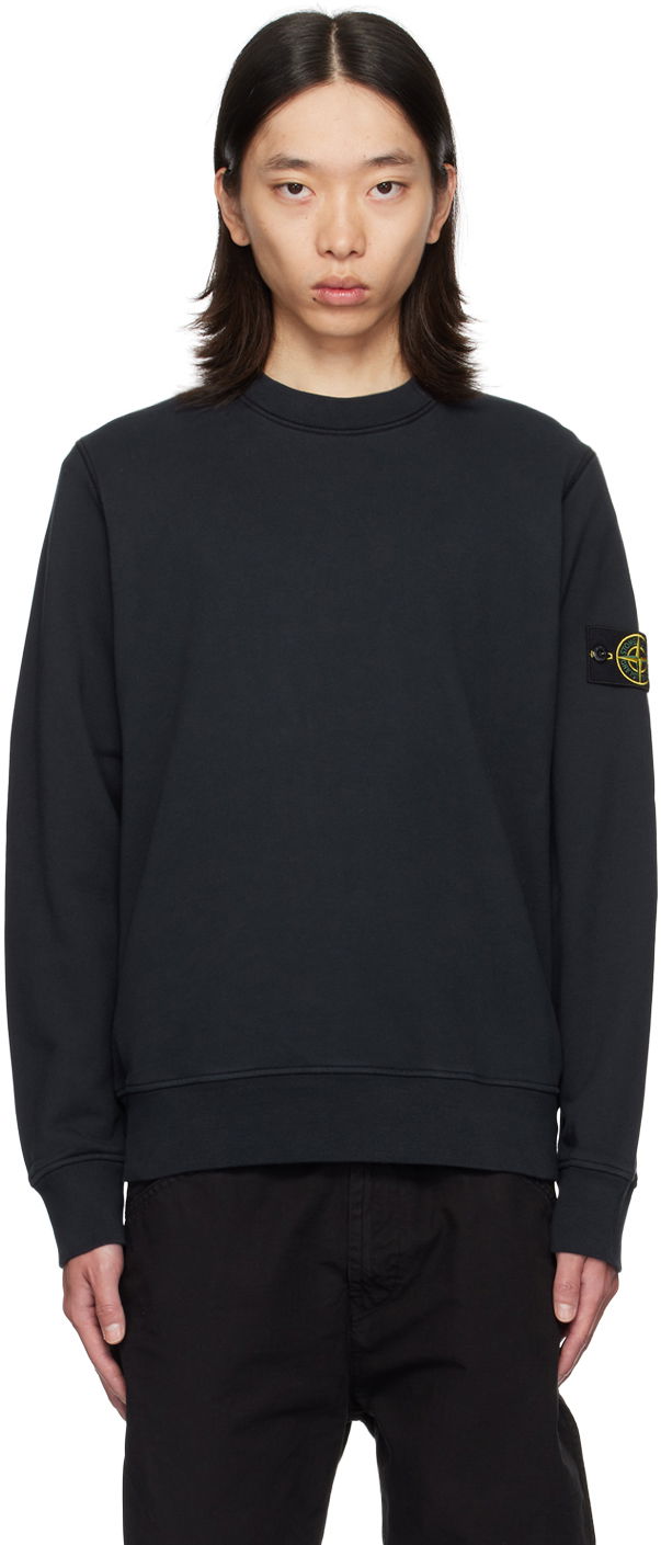 Світшоти Stone Island Navy Garment-Dyed Sweatshirt темно-синій | 811563051