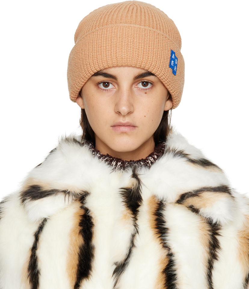 Шапка ADER ERROR Logo Ribbed Beanie бежевий | BLAFWBE03CM