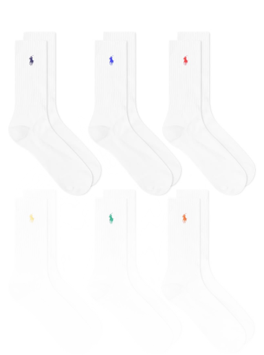 Шкарпетки Polo by Ralph Lauren Multicoloured PP Sports Sock - 6 Pack білий | 449799740002