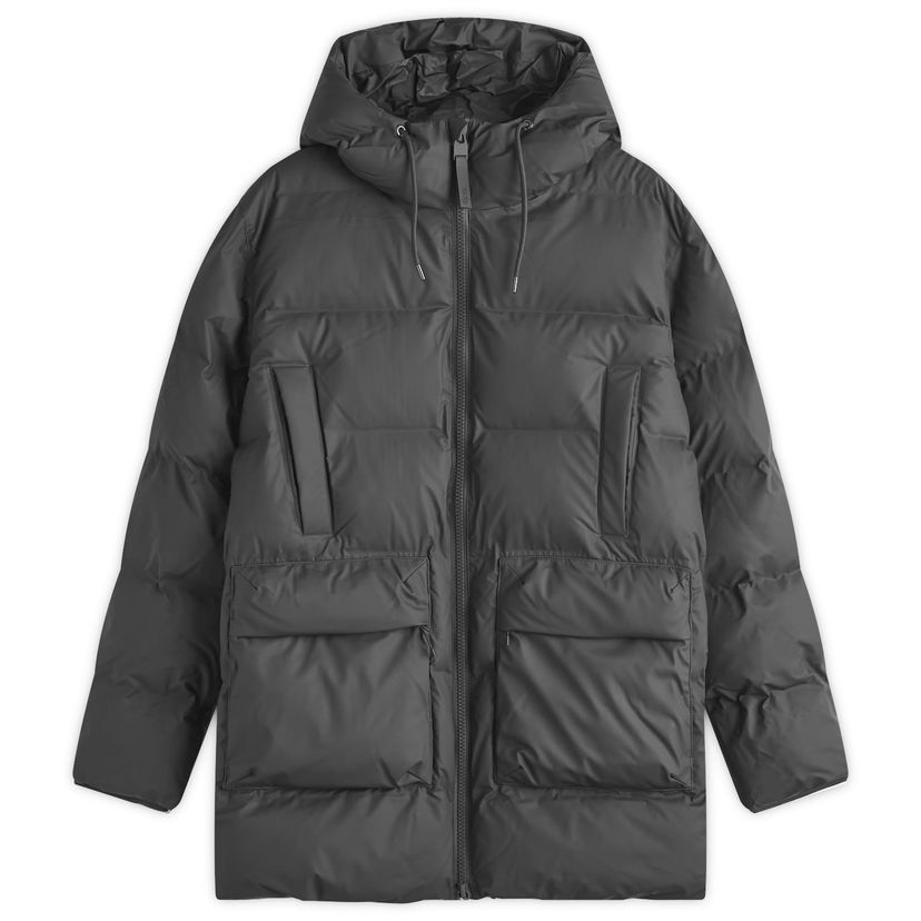 Пуховик Rains Rains Alta Long Puffer Cargo Jacket, Size X-Large чорний | 15210-01