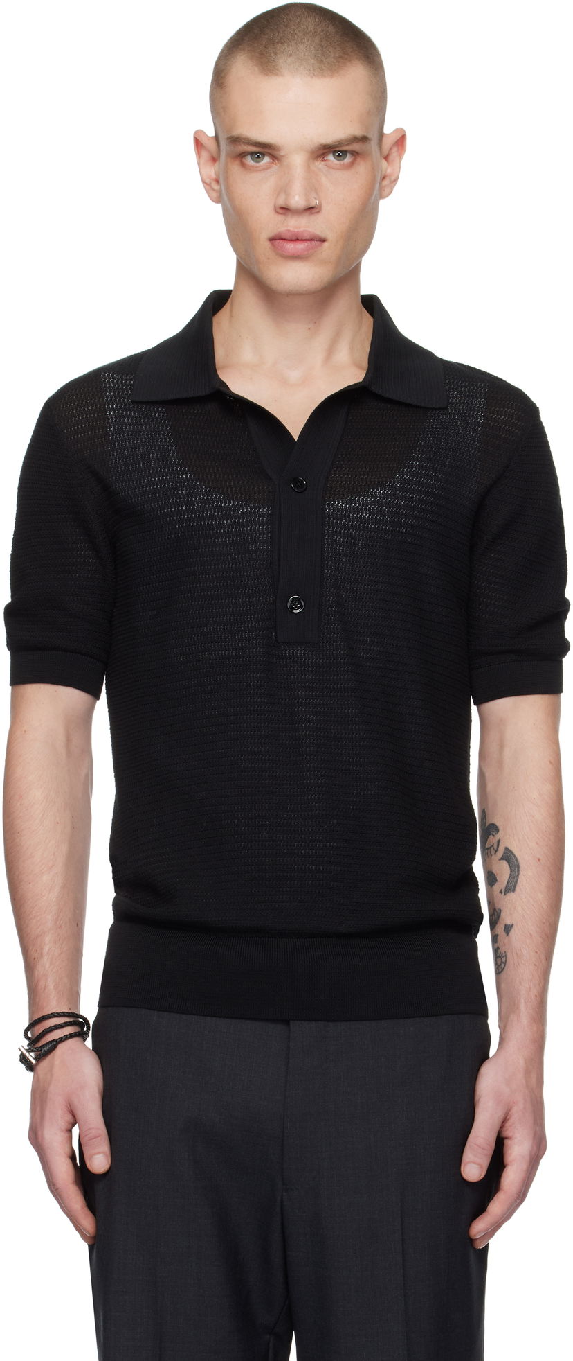 Сорочка поло Tom Ford TOM FORD Cotton Silk Polo чорний | KPS019-YMC026S25