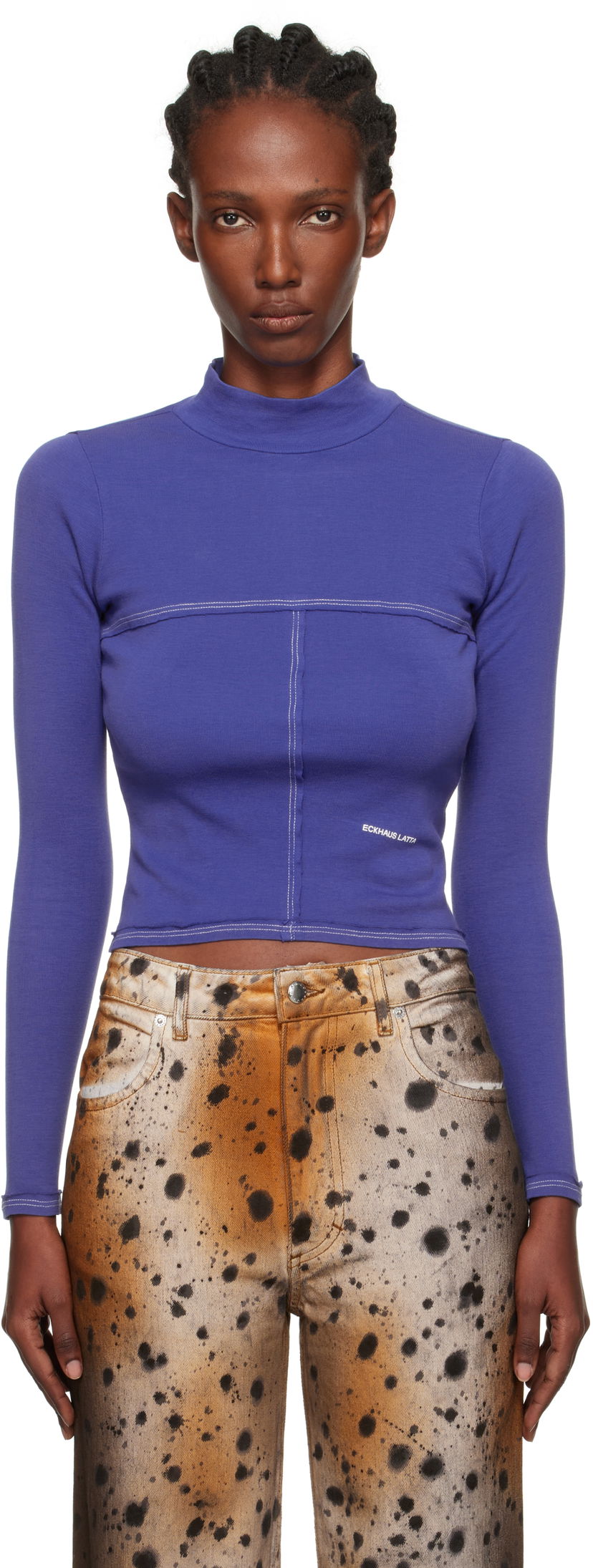 Cветр Eckhaus Latta Eckhaus Latta Lapped Baby Turtleneck Top Фіолетовий | 305-EL-PF25-U -