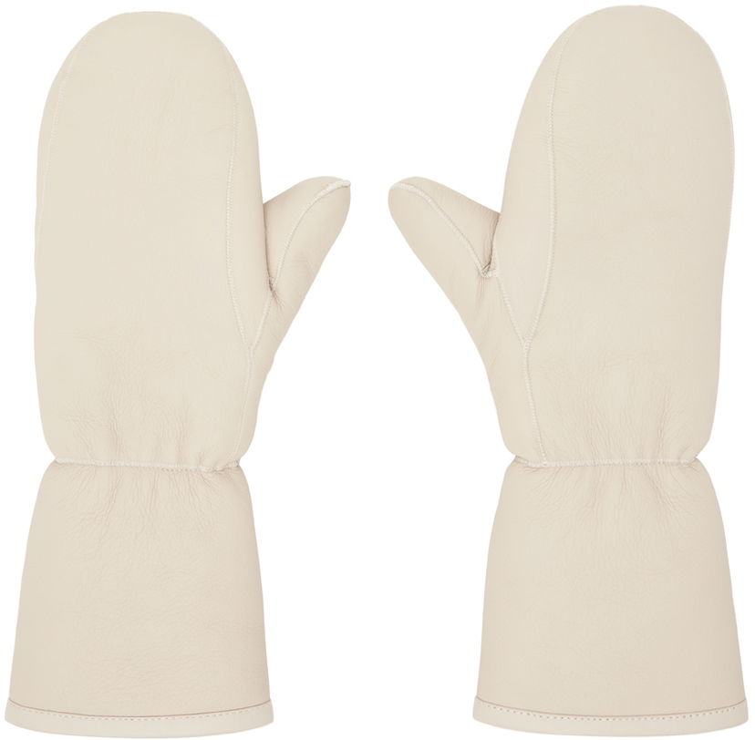 Рукавички Yves Salomon Merinillo Mittens бежевий | 25W25WAA601XXMLCI