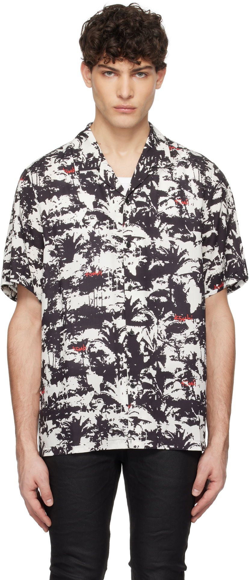 Сорочка Ksubi Ksubi Palmtree Resort Shirt білий | MPS25SH018