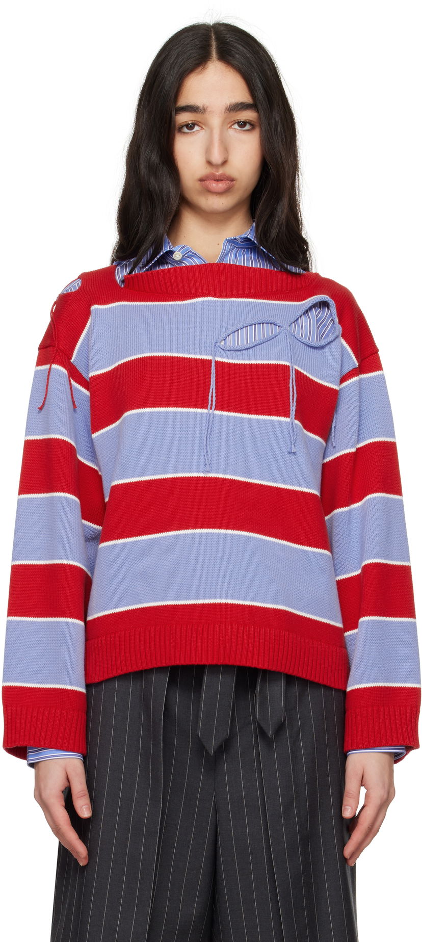 Cветр Charles Jeffrey Loverboy Charles Jeffrey LOVERBOY Slash Stripe Knit Sweater Різнокольоровий | 54091301