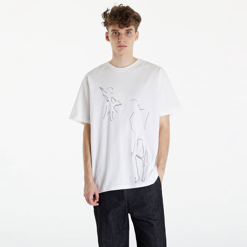 Футболка HELIOT EMIL Formation Sketch Print T-Shirt білий | SS24_M_09_107_WHT02