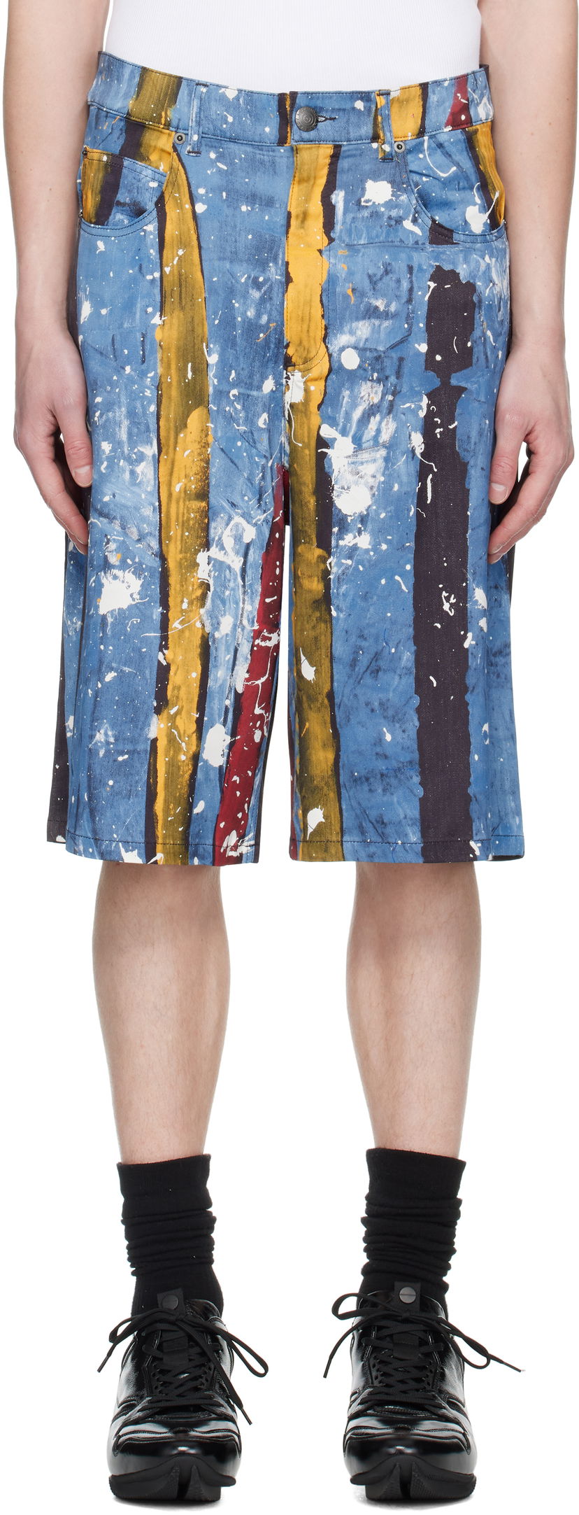 Шорти Charles Jeffrey Loverboy Charles Jeffrey LOVERBOY Silky Print Shorts Синій | 54040301